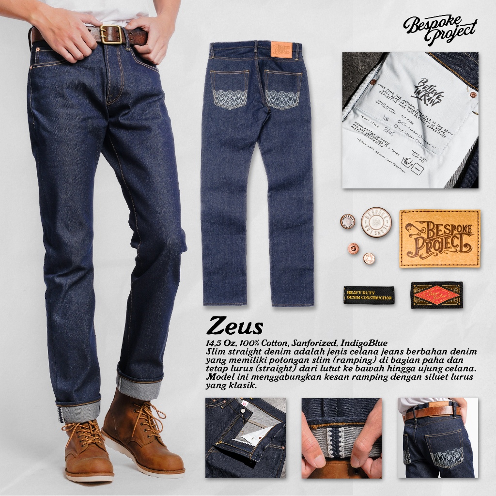 Bespoke Project - Zeus Raw Denim Slim Straight