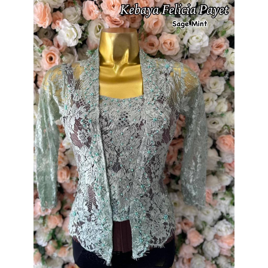 kebaya metalik payet mewah modern lengan panjang premium kebaya pesta nikahan kondangan WISUDA denga