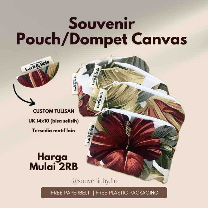 SOUVENIR CANVAS SOUVENIR PERNIKAHAN POUCH CANVAS