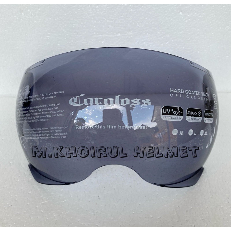 Kaca helm yr yrm dan yr hijab cargloss light smoke