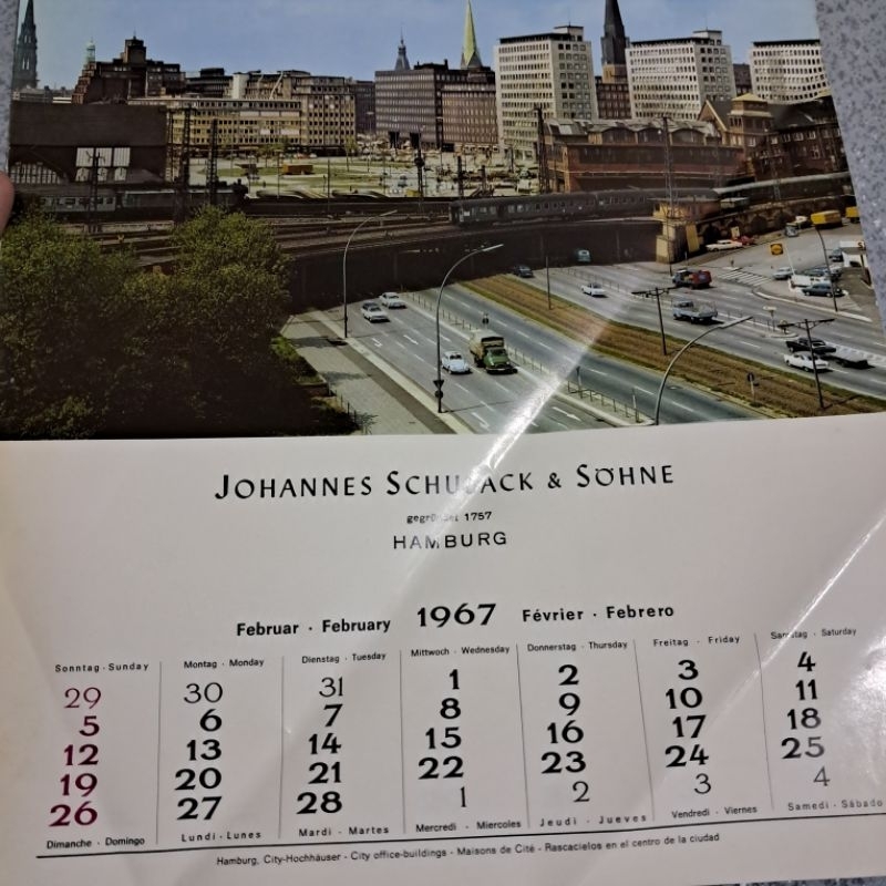 

Kalender asli cetakan tahun 1967 Jerman bulan Februari 1967 gambar di Jerman