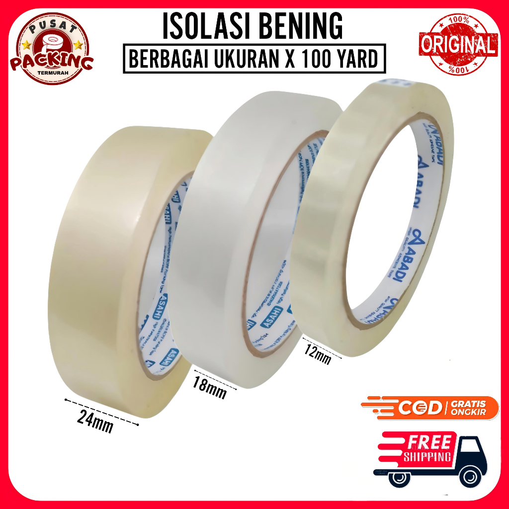 

ISOLASI BENING 12MM 24MM X 100 YARD - LAKBAN BENING KECIL1 INCH