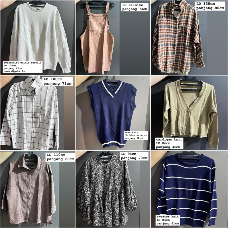 (BACA DESKRIPSI) PRELOVED BAJU BLOUSE SWEATER VEST KNIT CARDIGAN ATASAN CELANA KULOT JEANS BAWAHAN U