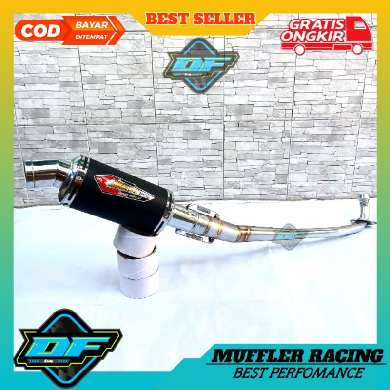 Knalpot racing supra x OVAL carbon jupiter vega revo creampy astrea smash shogun karisma motor bebek