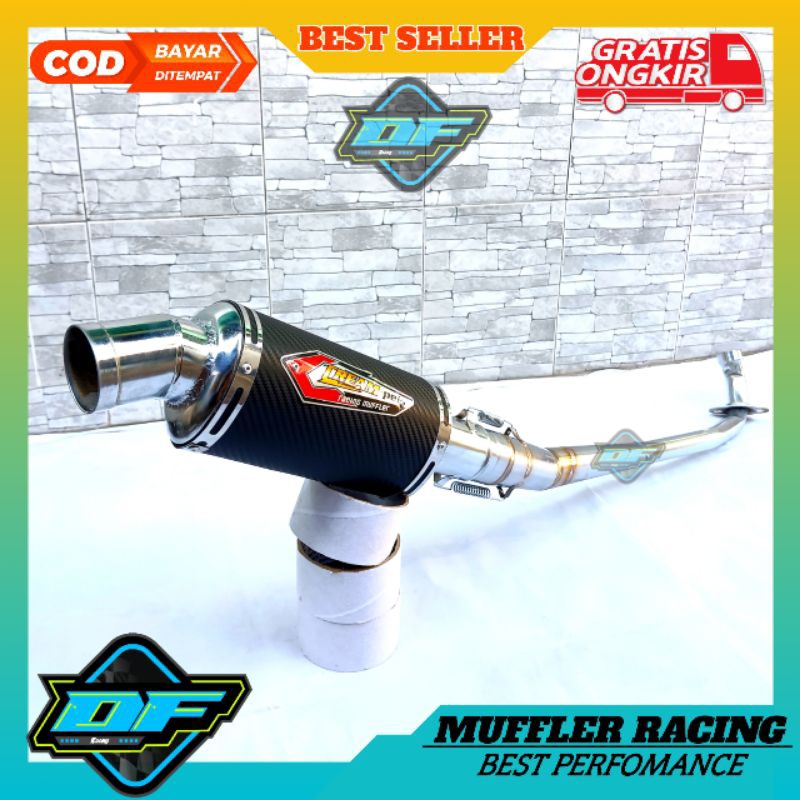 Knalpot racing OVAL carbon supra jupiter vega revo creampy astrea smash shogun karisma motor bebek