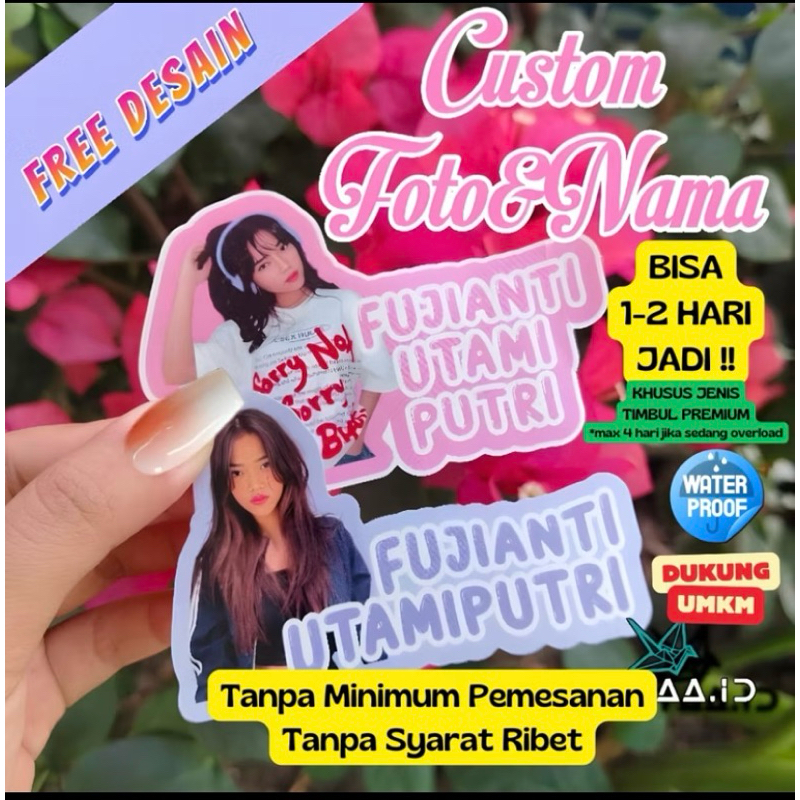 

STIKER COSTUM NAMA DAN FOTO FREE DESAIN WATERPROOF