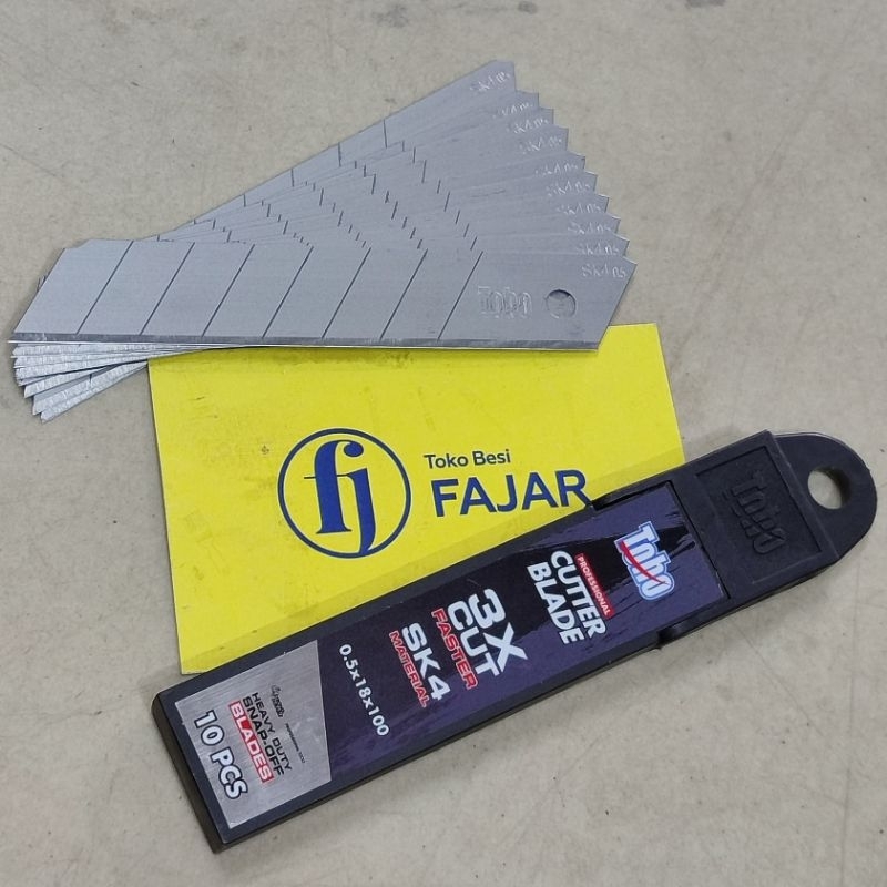 

Isi pisau cutter TOHO Cutter Blade 3 X Cut Faster LEBIH TAJAM material SK4 steel isi 10 pcs