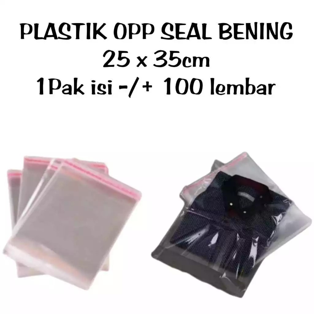 Plastik Opp Baju 25x35/28x35/30x37/35x39Plastik Opp Bening/ Plastik Opp Baju Kemeja Kaos Celana
