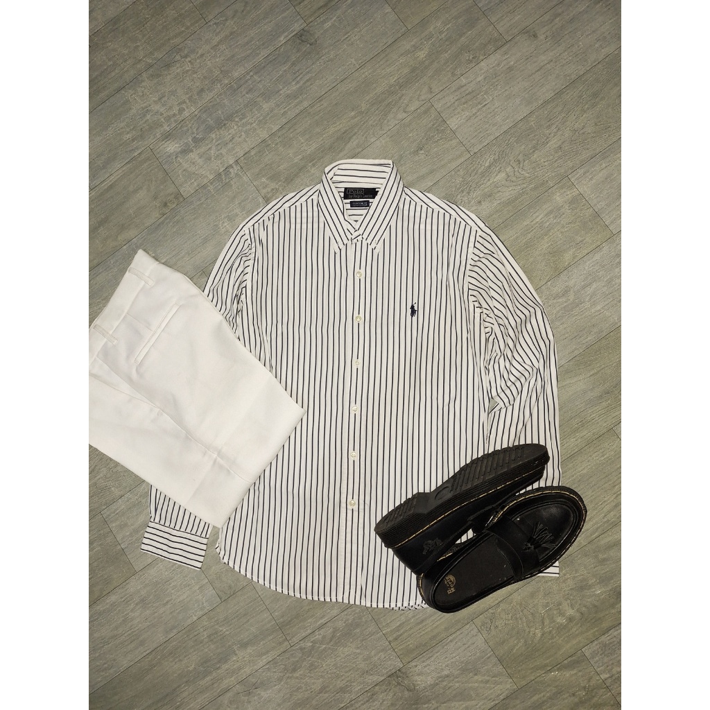 Kemeja Shirt Polo Ralph Lauren Pria Wanita Cotton Second Original