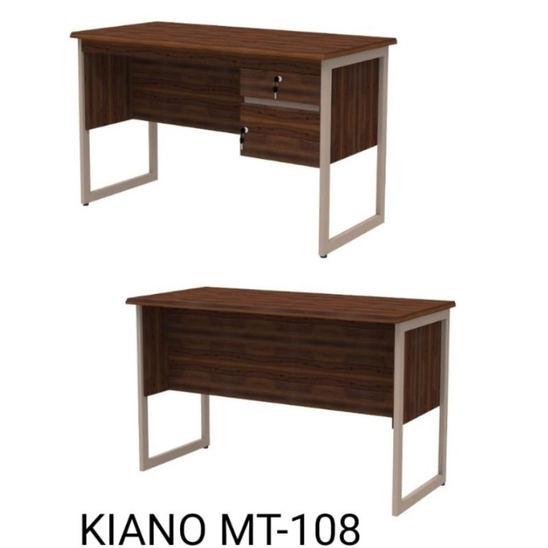 Meja Panel kaki Besi Ayana Kiano MT 108 Dark Brown/ Meja Kerja Meja Kantor Laci Cabinet Kunci