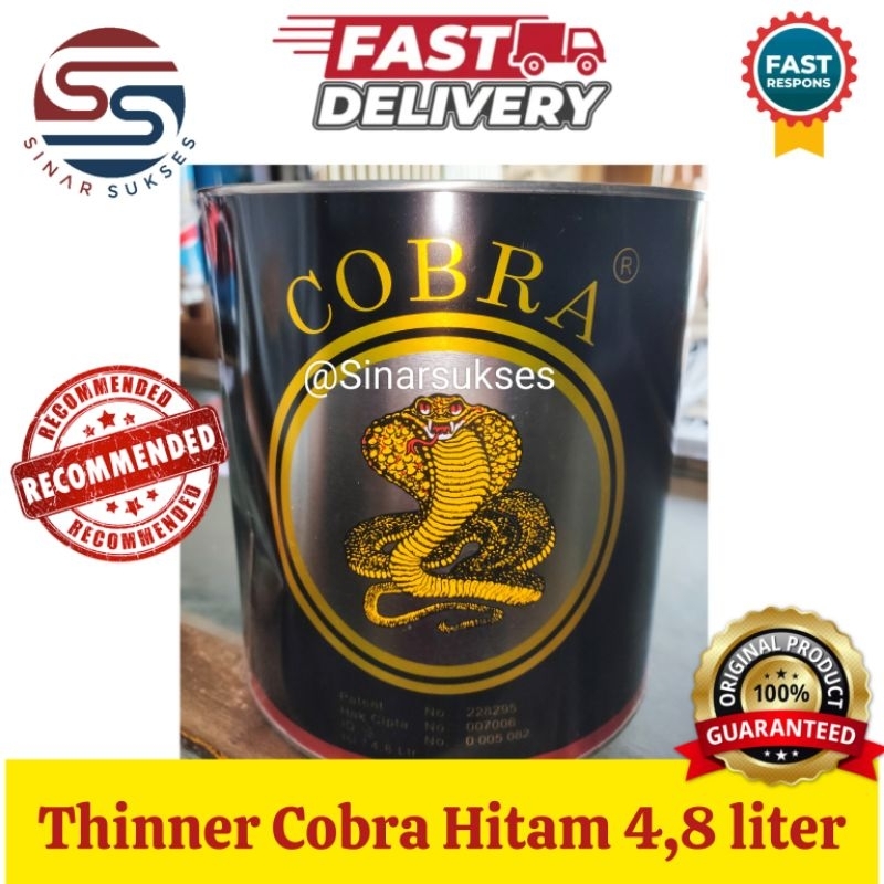 Thinner COBRA Hitam Galon 5 liter/ Tiner Cobra Hitam Besar/TENER/Thinner Cobra Kaleng Hitam 5ltr/Thi