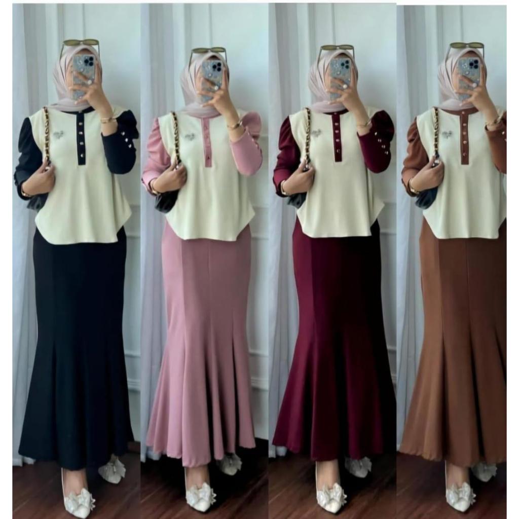 Seyelan Cod 2026 Bj Stelan Muslim Setelan Wanita Lebaran 2026 Stell Lebaran Hariraya Setcel Lebaran 