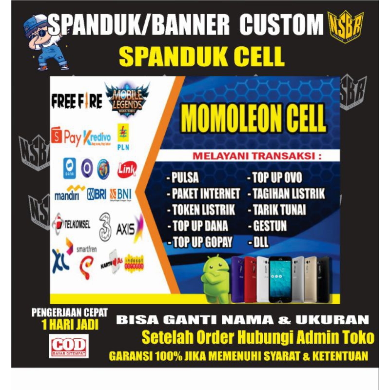 benner / Spanduk Cell / Spanduk Konter