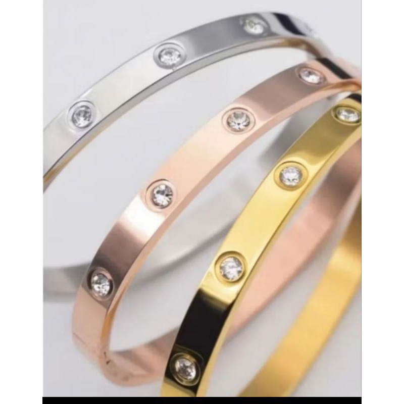 Gelang Cartier Wanita Titanium Premium Impor Anti Karat Fashiion Korean Style Bracelets