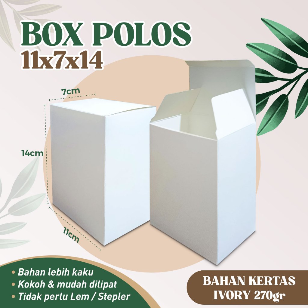 

DUS BOX POLOS / PACKAGING / Ukuran 11 x 7 x 14 cm