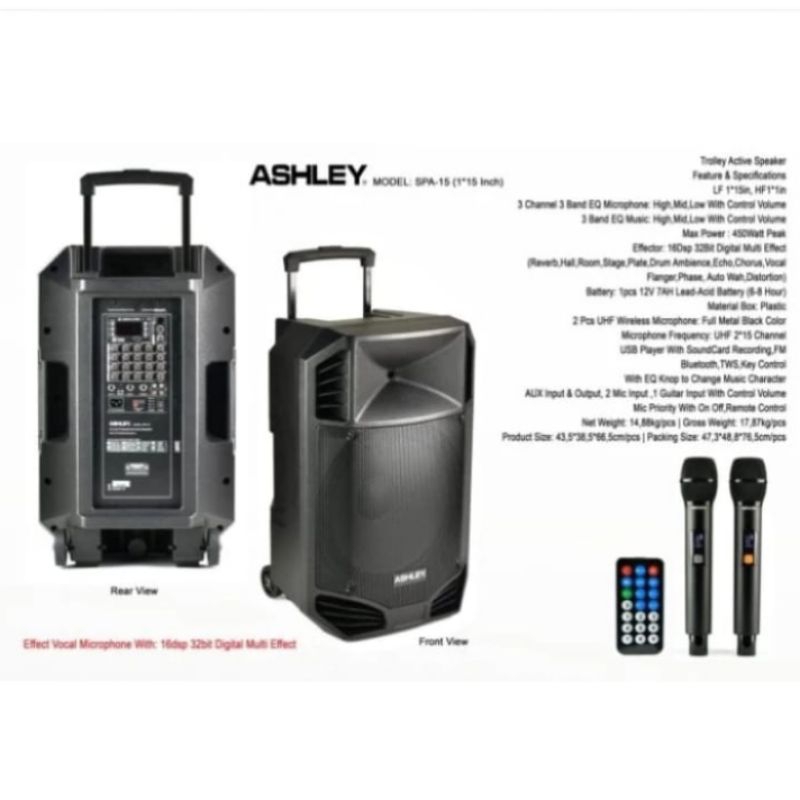 Speaker Portable Aktif Ashley 15 inch SPA 15 ORIGINAL