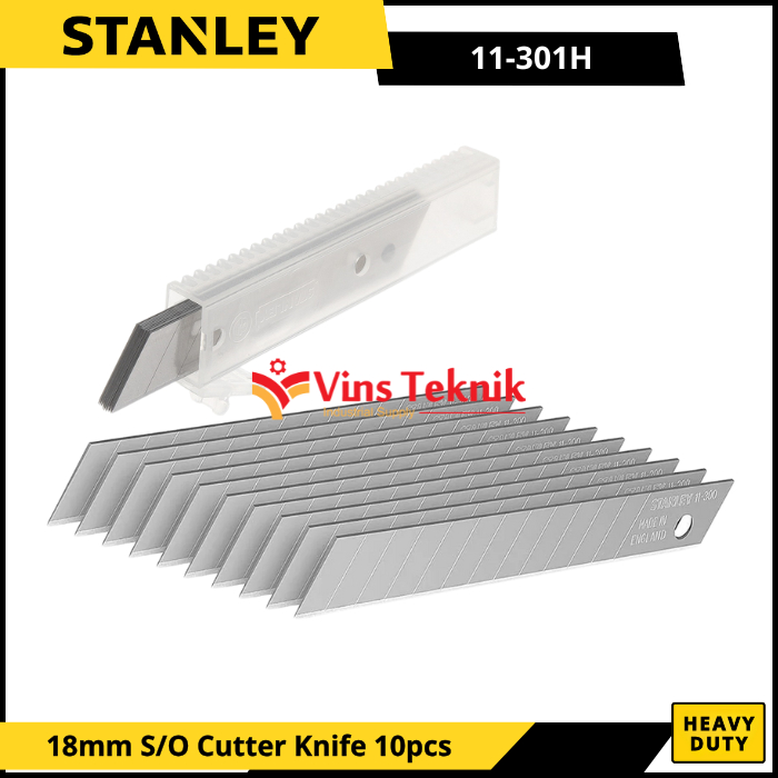 

Isi Cuter Stanley 11-301H 18mm S/O Cutter Knife set 10pcs mata cutter 11-301
