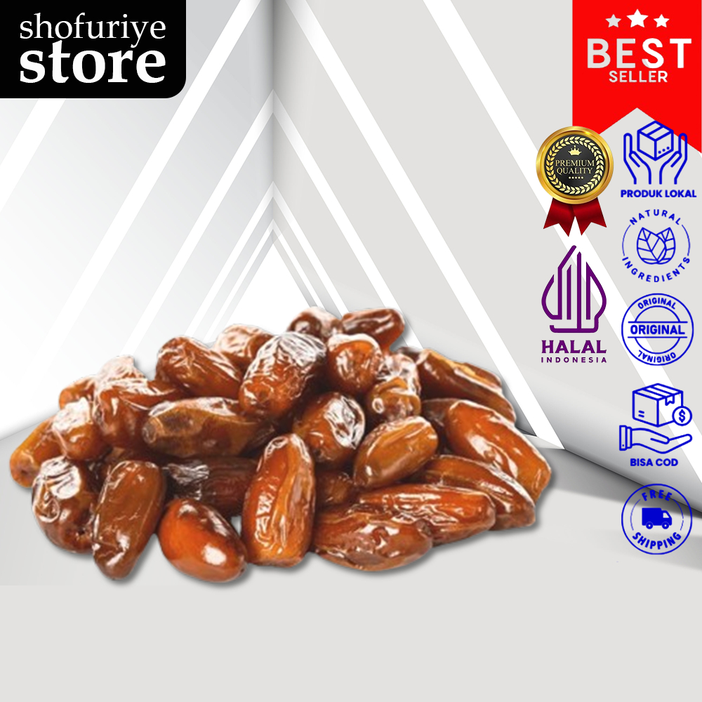 

Kurma Gold Emirate Sayer 250gr Asli Arab Saudi Premium BPOM Untuk Nabeez Buka Puasa Basah Madu Enak
