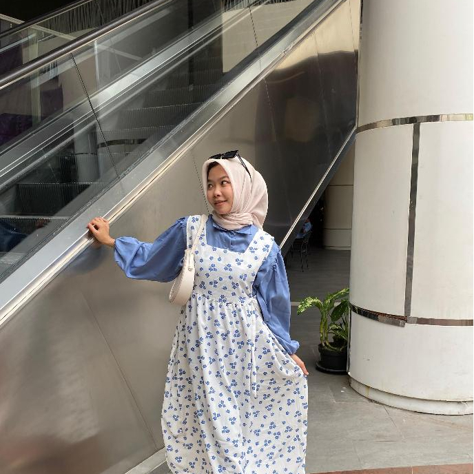 HIMARI MIDI DRESS OVERALL / OVERALL DRESS WANITA / DRESS MIDI KOREAN STYLE