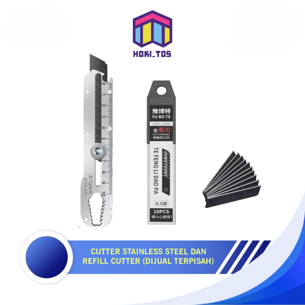 

Cutter Stainless Besar Dengan Mata Pisau Tajam Multifungsi Dan Refill Cutter Hitam Dijual Terpisah