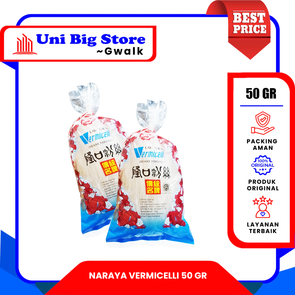 

NARAYA VERMICELLI SOUN SUUN SOHUN LONG KOW LONGKOU - 50 gr