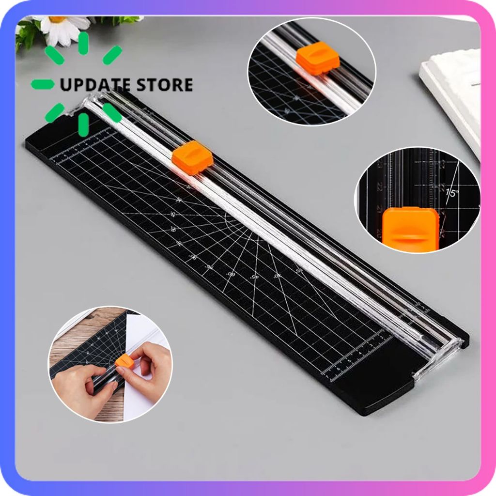 

Paper Trimmer Portable - Pemotong Kertas Kecil A4 A5 Trimmer Photo Cutter Mat