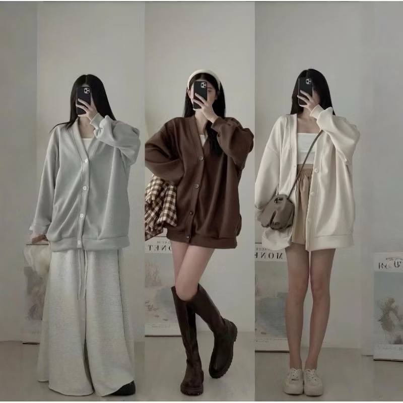 CARDIGAN Big Size ( S - 6XL ) Jaket CARDI BASIC POLOS Korean Ulzzang Fashion Oversize M L XL XXL 3XL