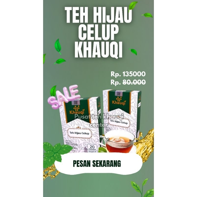 

Teh Hijau Celup Green Tea Khauqi Minuman Instan Rempah Teh Diet Pelangsing Herbal Imunitas BPOM & HALAL MUI