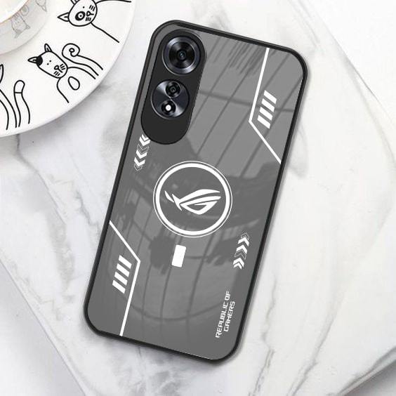 (B08) Softcase Glass Kaca OPPO A60 - CASE HP TERBARU - Case Hp OPPO A60 Terbaru Anti Air TPU