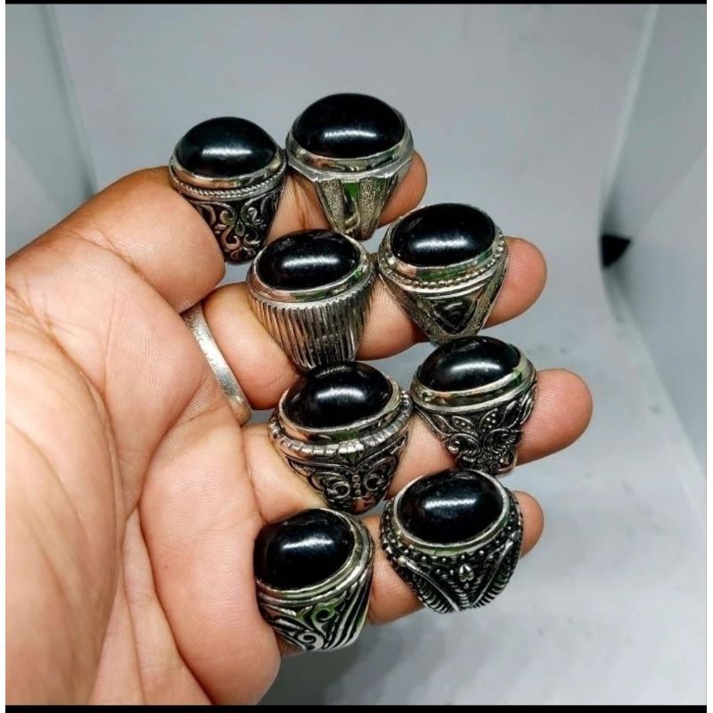 CINCIN BATU BAFAR BESI HITAM NEMPEL MAGNET