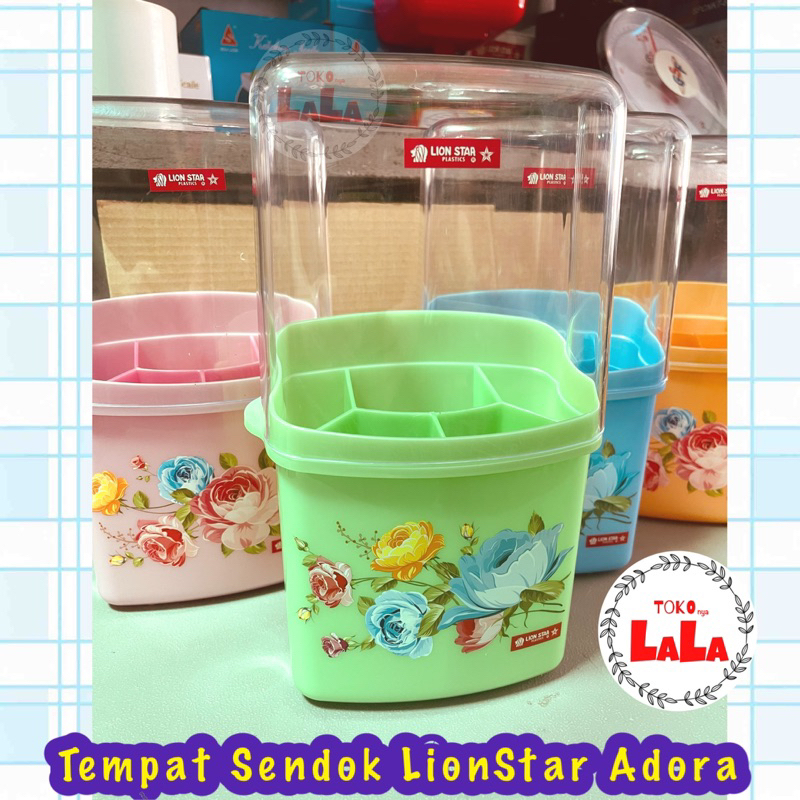 Tempat Sendok LionStar Adora TS-33 / Tempat Sendok Plastik Tutup Mika