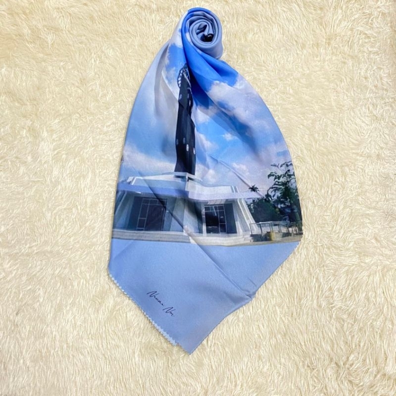 Hijab Segi Empat Naeema Noor Desain Tugu Khatulistiwa Pontianak Kalimantan Barat