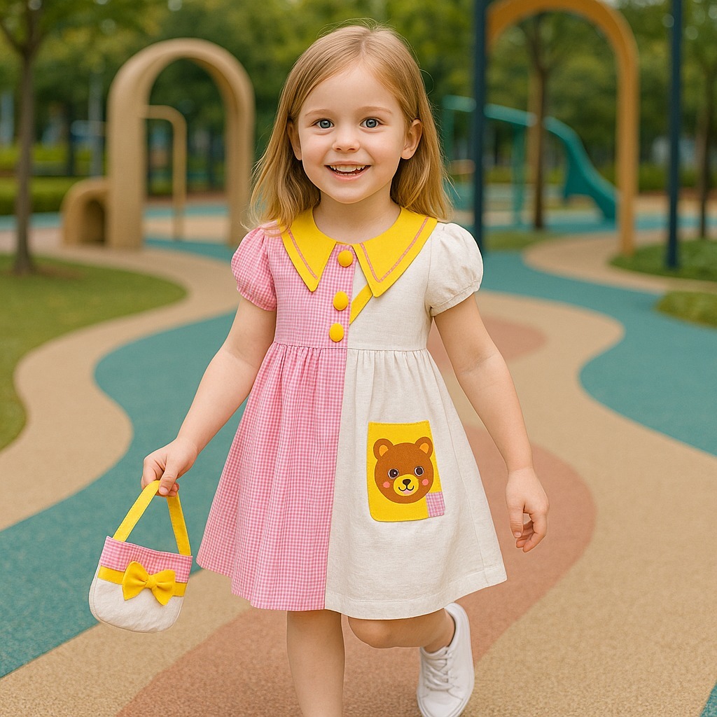 Two Mix - Clown Dress Baju Anak Perempuan Lucu + Tas Cantik 1-12 Tahun 4403