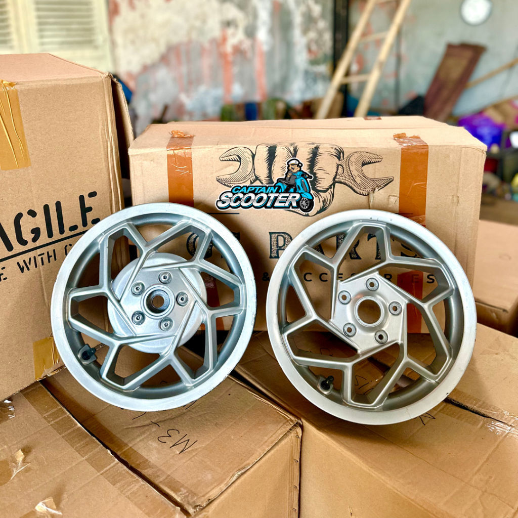 ORIGINAL Velg Standar ORI Vespa Sprint Silver 2024-UP Primavera LX S Ring12 Second