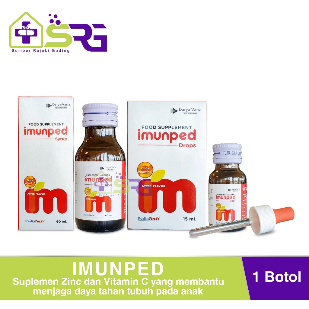 Imunped Drop/Sirup Vitamin Anak Darya-Varia Suplemen Zinc dan Vitamin C Imunped