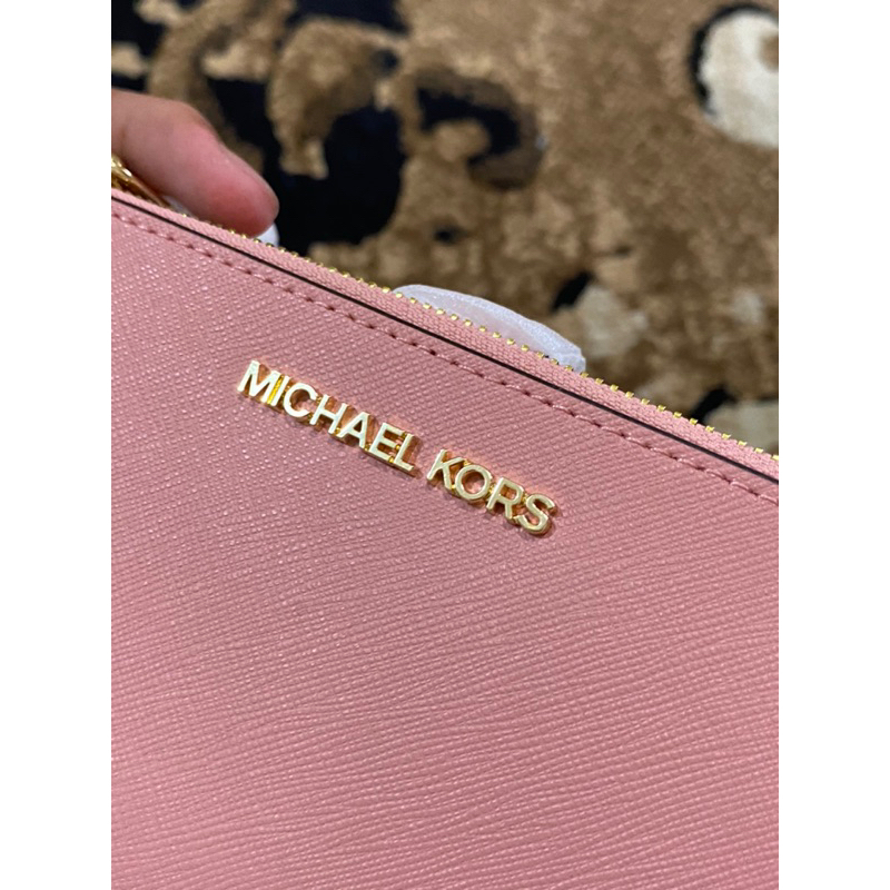 Dompet Wanita MK Jet Set Travel Double Zip new