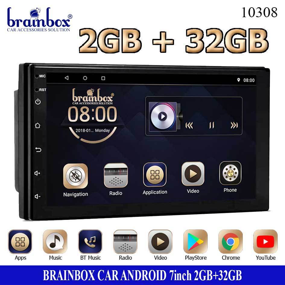 Brainbox TV Android 7 Inch 2GB + 32GB Universal Head Unit Mobil 2 Din Double Din GPS Wifi Headunit A