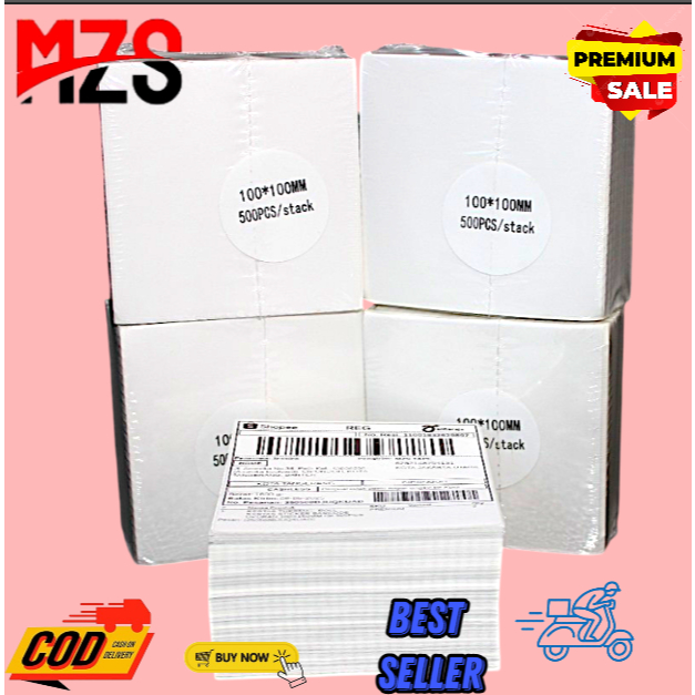 

lkjj Stiker Label Barcode Thermal lipat [100 x 100] Label Barcode Olshop Label Pengiriman 100x100 mm