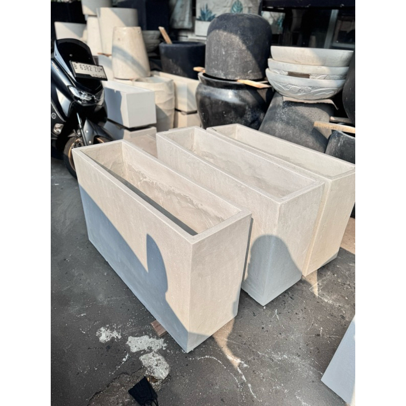 Pot kotak persegi panjang natural beton 1m x 30 x 60