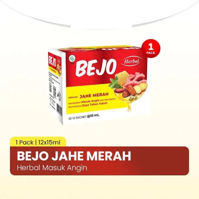 

BEJO MASUK ANGIN JAHE MERAH 1 BOX ISI 12 SACHET