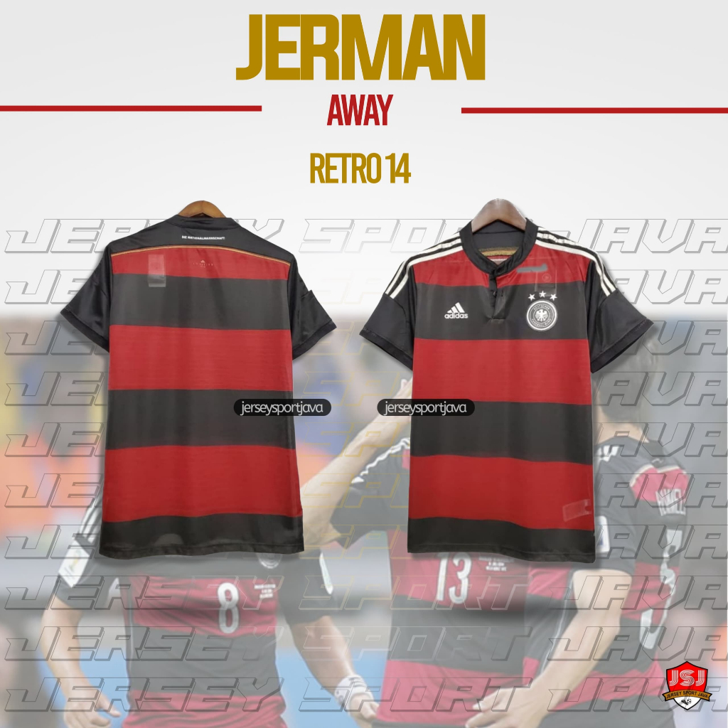 ( READY STOK ) JERSEY BAJU BOLA PRIA RETRO VINTAGE JERMAN PILDUN 2014 TRAGEDI 7-1 GRADE ORI IMPORT -