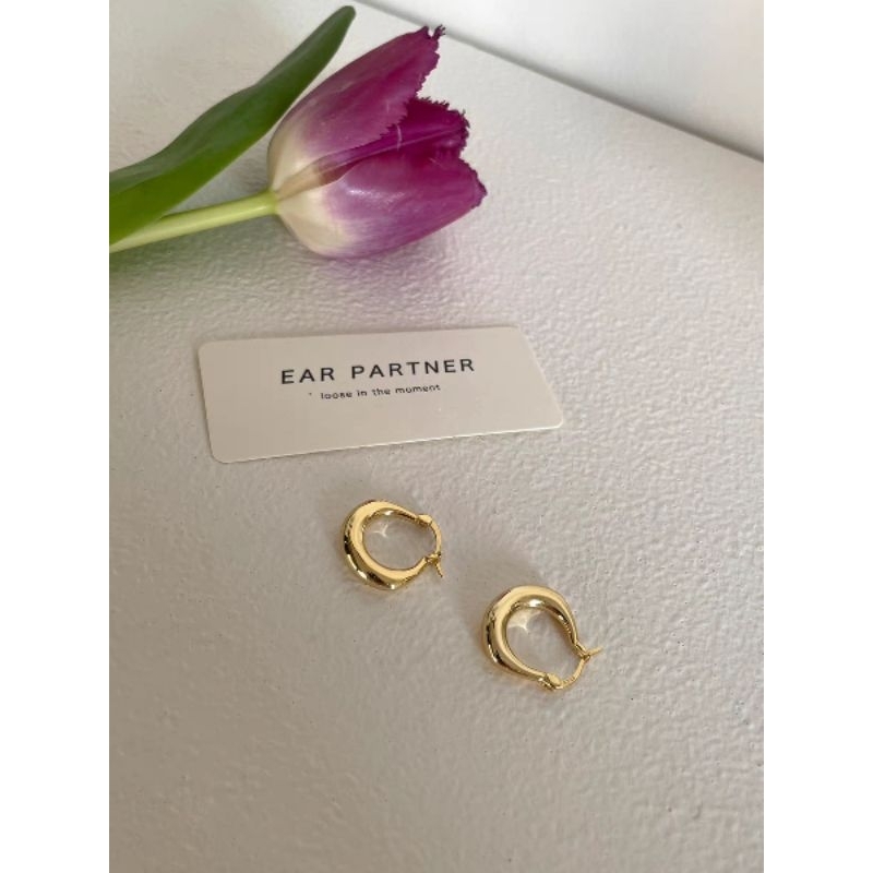 Anting bulat kecil emas mini fashion wanita (B17)