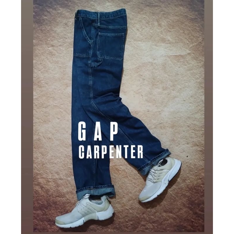 jeans GAP carpenter bahan denim tebal model reguler bekas second preloved