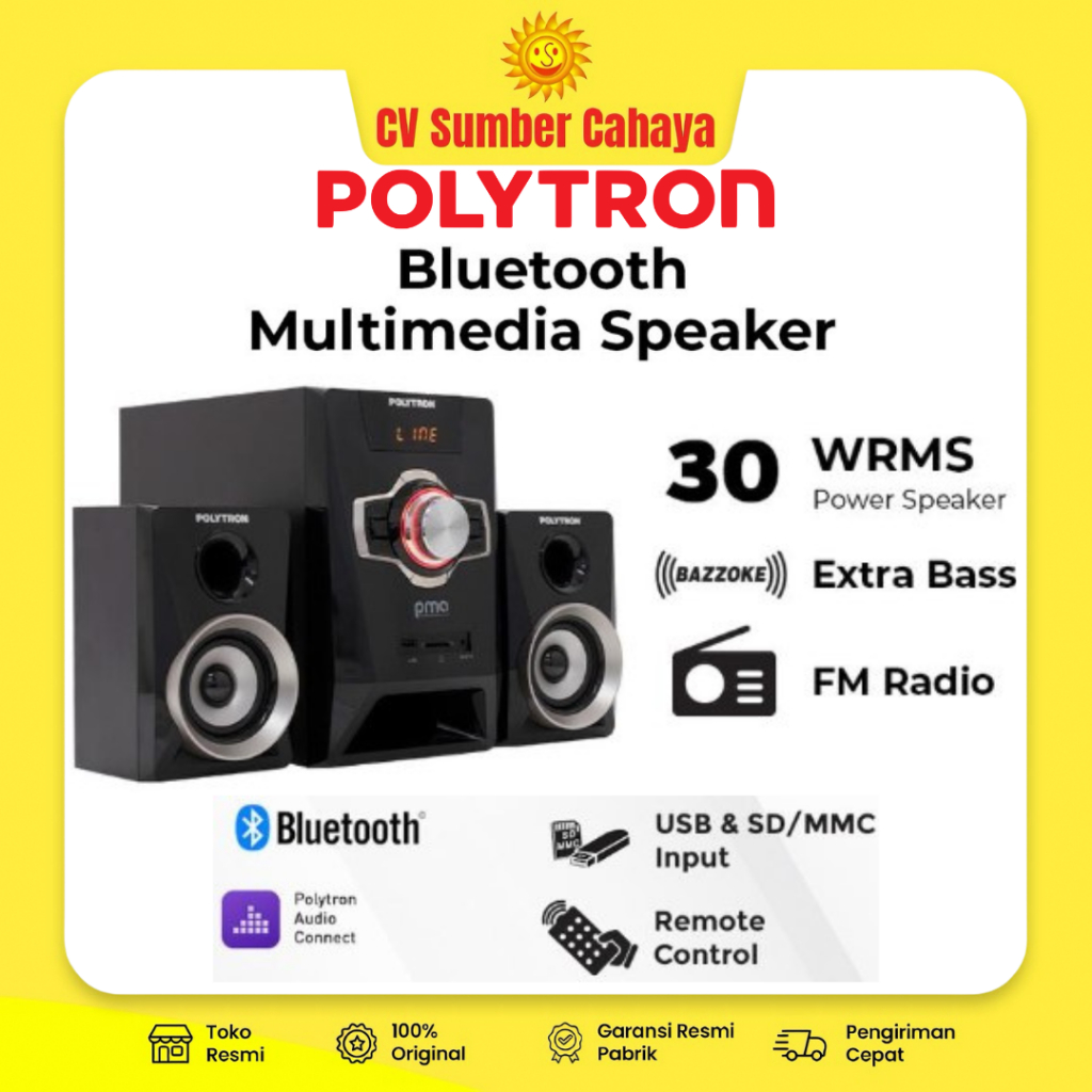 Polytron Speaker Aktif Multimedia Speaker PMA 9321 Bluetooth USB FM Radio Bazzoke Ambient