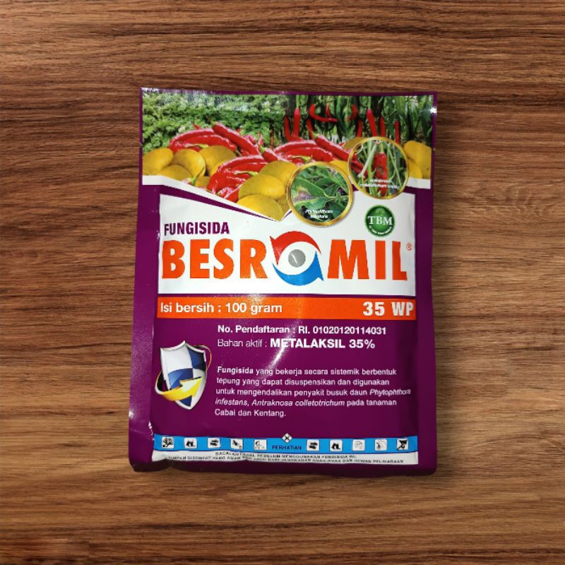 FUNGISIDA BESROMIL 35WP - 100 GRAM BAHAN AKTIF METALAKSIL 35%