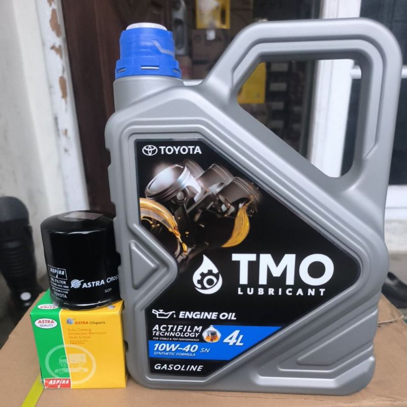 Oli mobil Mesin Toyota TMO 10W-40 4Liter untuk bensin  Bonus Filter Oli Khusus Untuk Avanza Xenia Ru