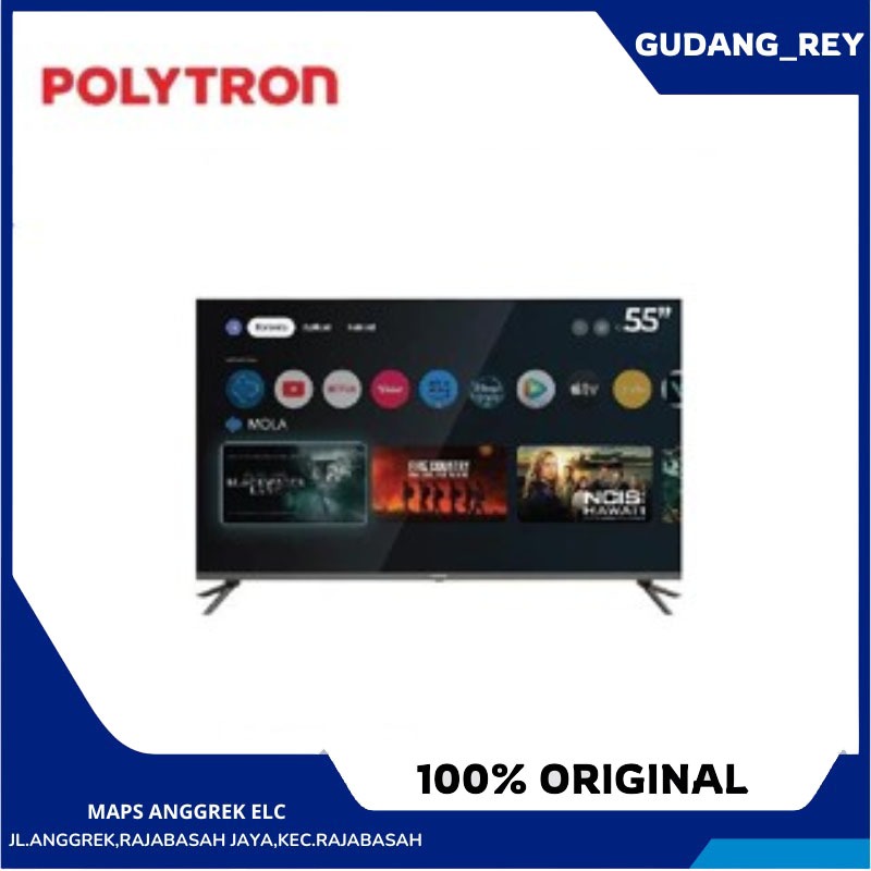TV Polytron 55in PLD 55QG9059 – Smart GOOGLE TV E-QLED 4K Garansi Resmi