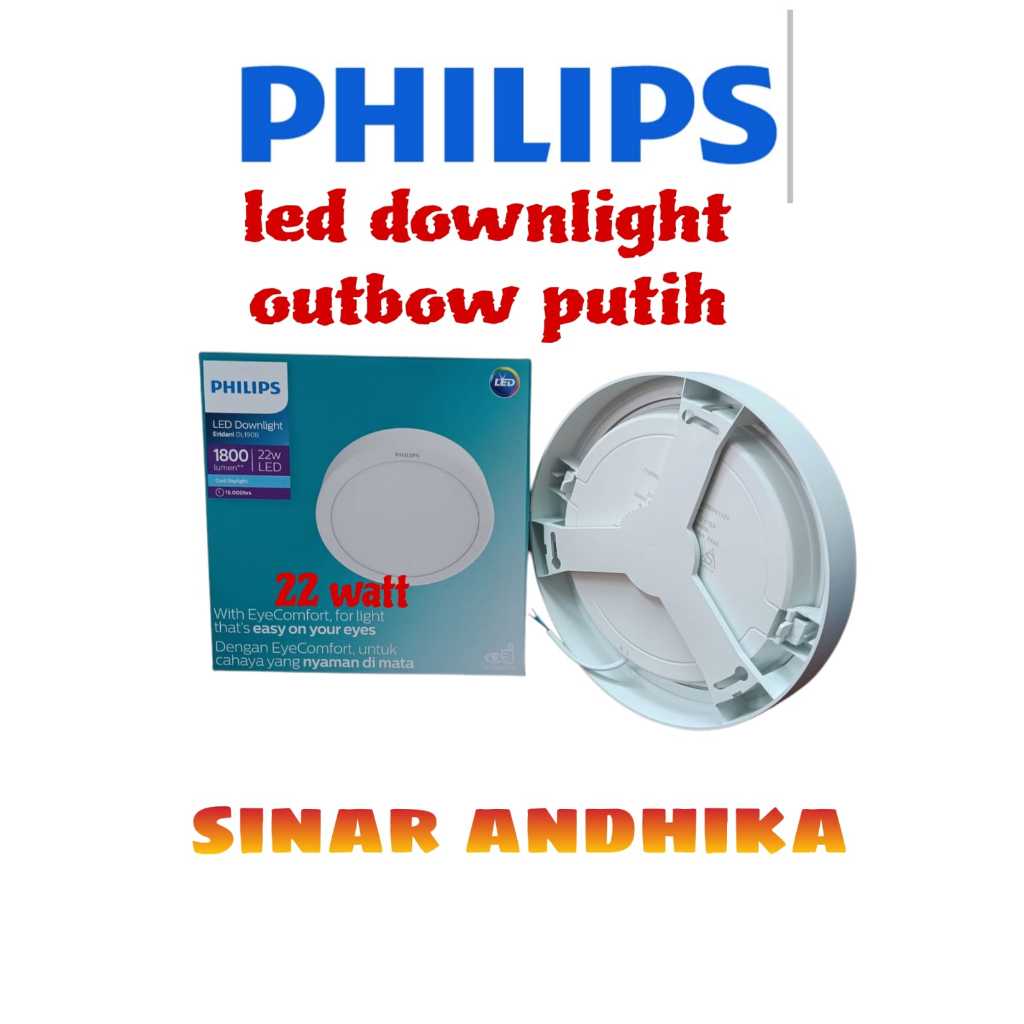 Lampu Led  Downlight Outbow Bulat Philips Eridani 22 Watt Dl190B