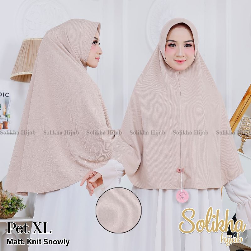 hijab kenit premium/jilbab kenit pet xl/bergo jumbo kenit solikha hijab