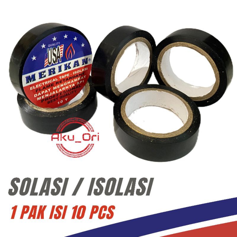 

10 pcs SELOTAPE MERIKAN 10Y solasi isolasi listrik tahan panas